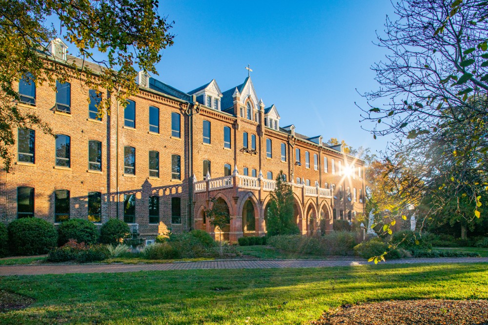 Historic brick building on the Belmont Abbey College campus